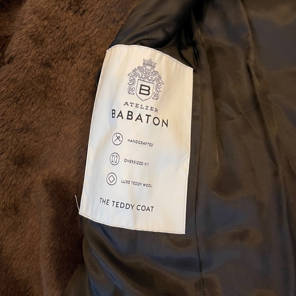 Aritzia Babaton The Teddy Coat in dark brown size 1 jacket winter super cute - Picture 6 of 10